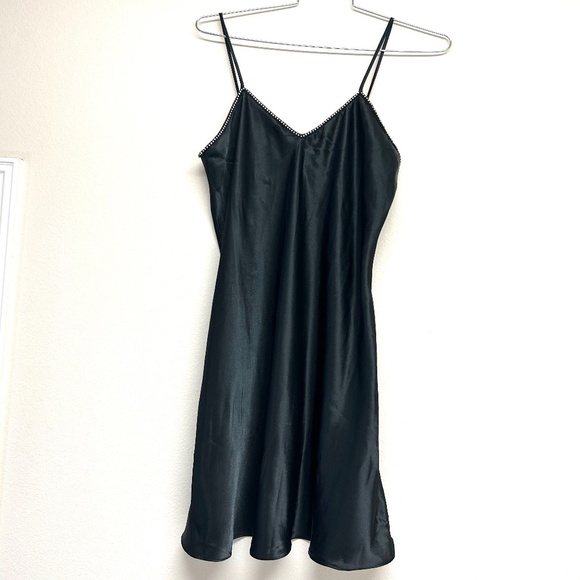 Solange Satin Sz 14 16 BeJeweled Neckline Party Slip Dress Fit & Flare Nightgown - Picture 1 of 8